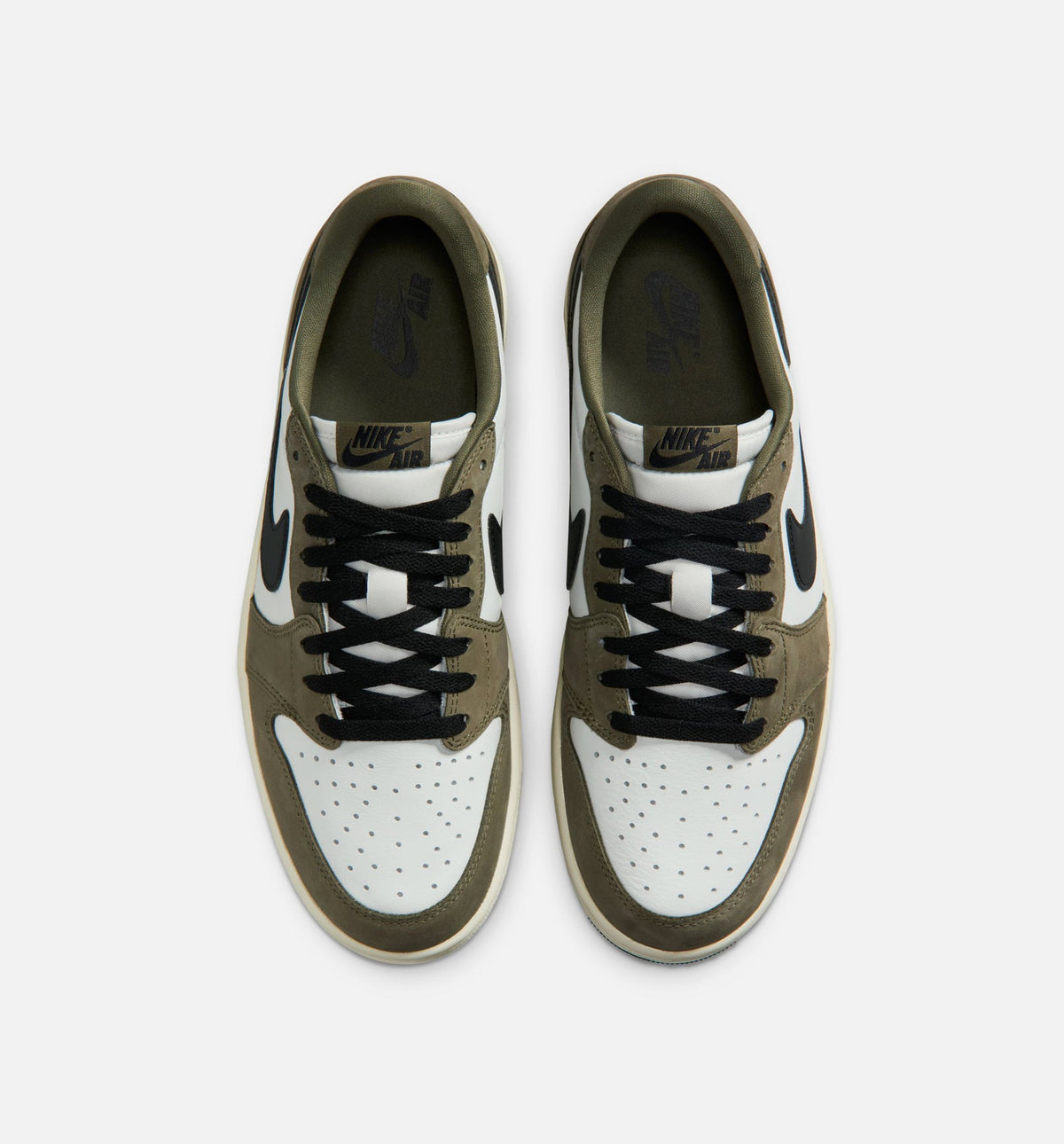 Air Jordan 1 Low Men's Lifestyle Sneakers - Sail/Hemp/Fire Red/College Grey