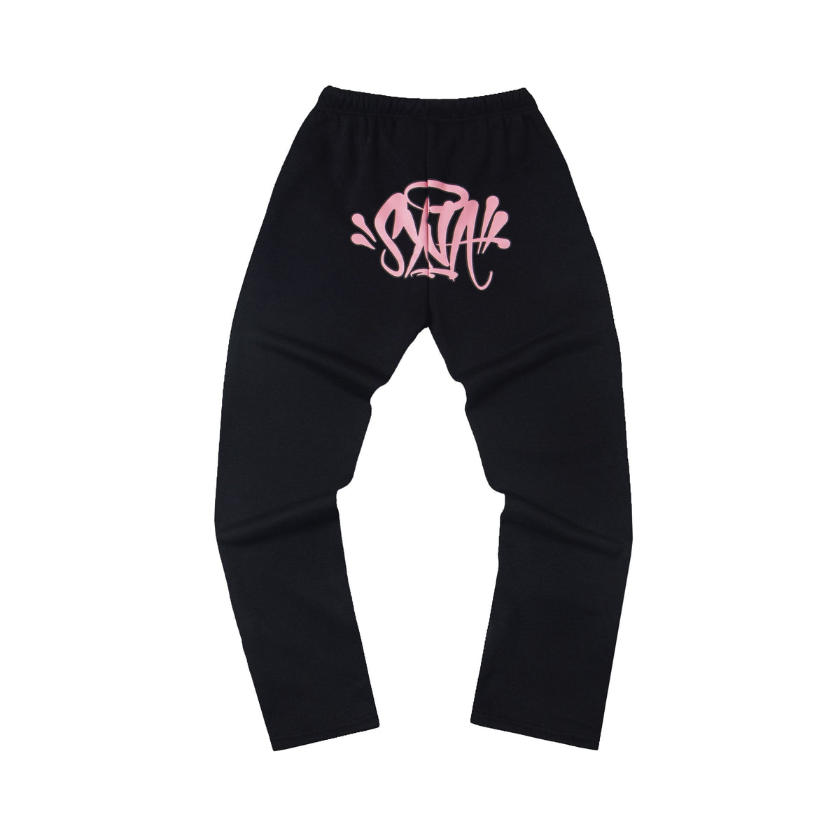 Syna world Drill Graffiti Logo Black Wide Leg Sweatpants