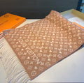 Louis Vuitton Tan and Cream Fringe Scarf