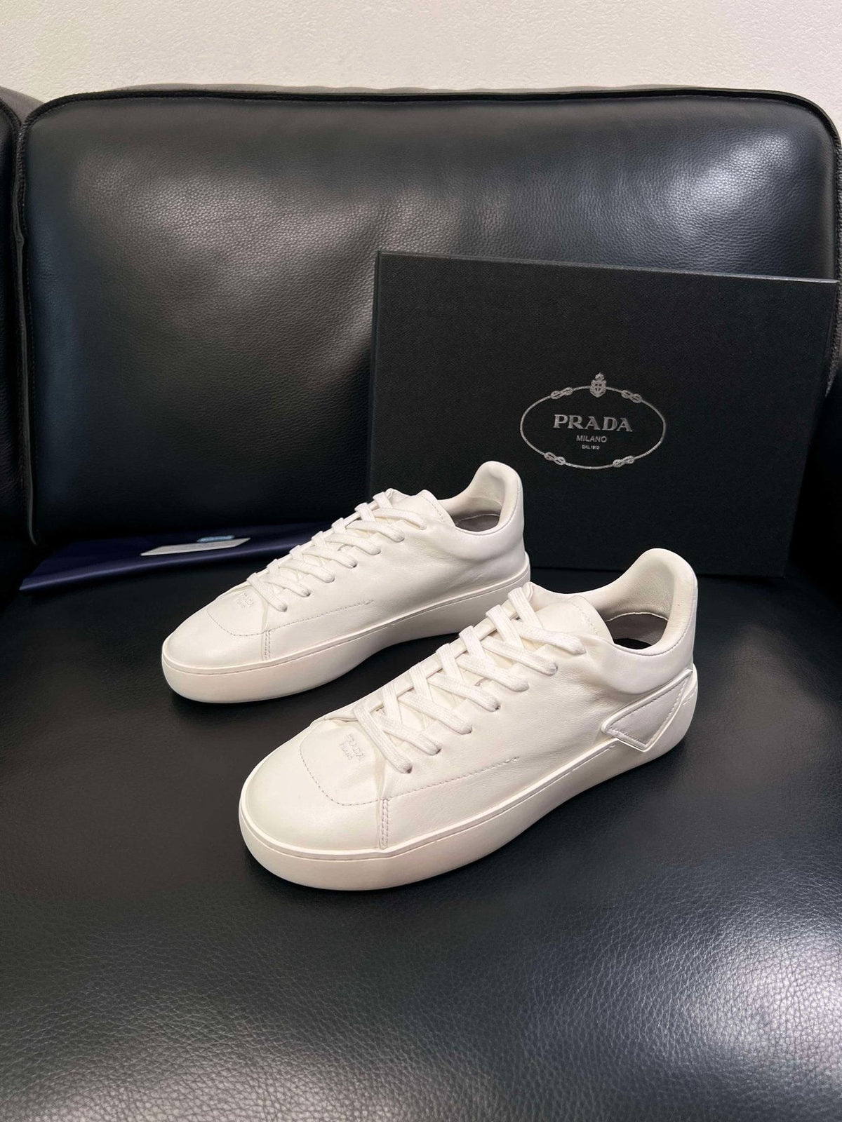 Prada Low-Top Leather Sneakers
